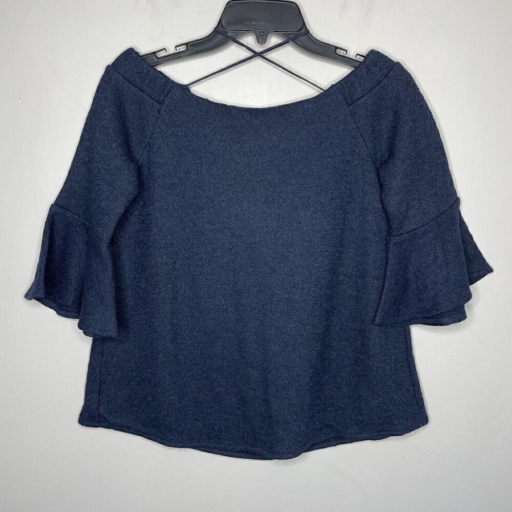 BANANA REPUBLIC Top Womens XS Navy Blue Wool Blend Off Shoulder NEW Lined